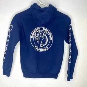 Gildan Heavy Blend, navy/white youth Small, Mammoth Mountain hoodie.